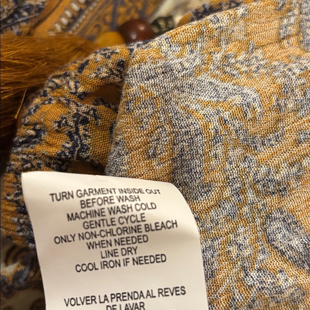 NWT Paisley Blouse - Mustard and Navy - Picture 6 of 9